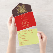 Große Hochzeit der Goldenen Rose All In One Einladung (Abreißen)