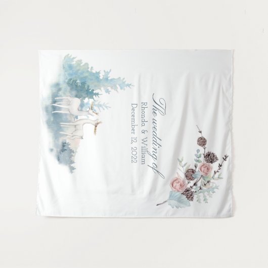 Große Hochzeit der Wasserfarbe des Hirsche Wandteppich (Vorderseite (Horizontal))