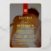 Große Hochzeit in Rectangle Folieneinladung (Vorderseite)