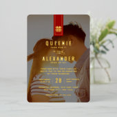 Große Hochzeit in Rectangle Folieneinladung (Stehend vorne)