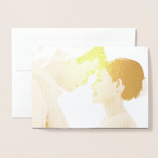 Große Hochzeit in Rectangle Folienkarte (Rückseite mit Umschlag)