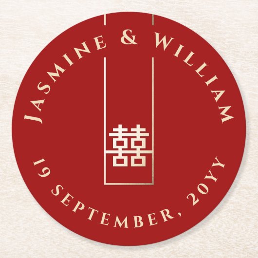 Große Hochzeit in Rectangle Runder Pappuntersetzer (Vorderseite)