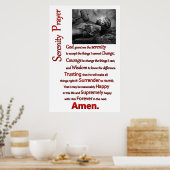 Große Holzhammer das Gelassenheit Gebet Poster (Küche)