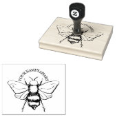 Große Honigbienen-Illustration Personalisiertes Ge Gummistempel (Stempel)