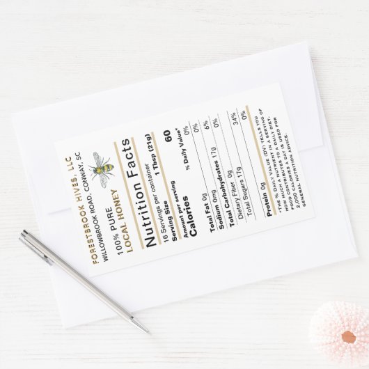 Große Honignahrung mit Bienengold Rechteckiger Aufkleber (Umschlag)