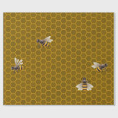 Große Honigwabenrübe Bienenstock Geometric He Geschenkpapier (Flach)