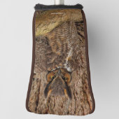 Große Horned Owl im Douglas Fir Golf Headcover (Rotieren 90)