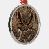 Große Horned Owl im Douglas Fir Ornament Aus Metall (Rechts)