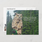 Große Horned Owl Kindness Postkarte (Vorne/Hinten)
