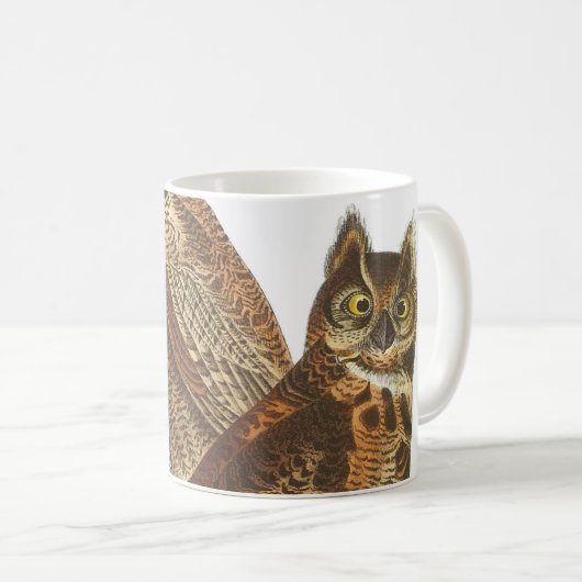 Große Horned Owl von Audubon Kaffeetasse (VorderseiteRechts)