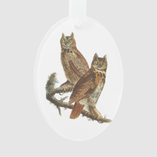 Große Horned Owl von Audubon Ornament (Vorderseite)
