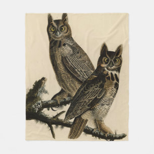 Große Horned Owl von Audubons Vögeln von Amerika Fleecedecke