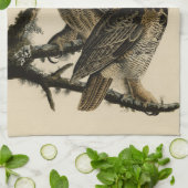 Große Horned Owl von Audubons Vögeln von Amerika Geschirrtuch (Gefaltet)