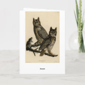 Große Horned Owl von Audubons Vögeln von Amerika Karte (Rückseite)