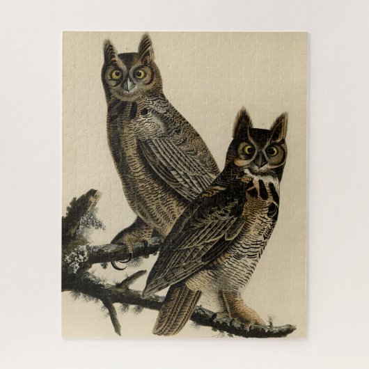 Große Horned Owl von Audubons Vögeln von Amerika Puzzle (Vertikal)