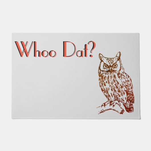 Große Horned Owl Whoo Dat Fußmatte (Vorderseite)