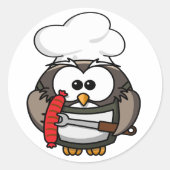 Große Horneule mit GRILLEN in der Hand Runder Aufkleber (Vorderseite)