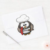 Große Horneule mit GRILLEN in der Hand Runder Aufkleber (Umschlag)