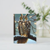 Große Hornhaut im Winter Digitale Kunst Postkarte (Stehend Vorderseite)