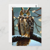 Große Hornhaut im Winter Digitale Kunst Postkarte (Vorne/Hinten)