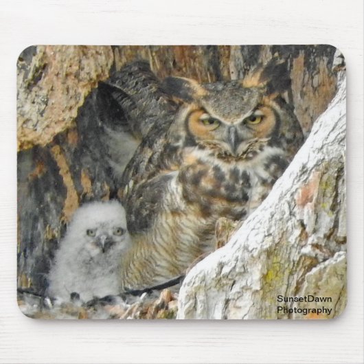 Große Hornhaut mit Owlet Mousepad (Vorne)