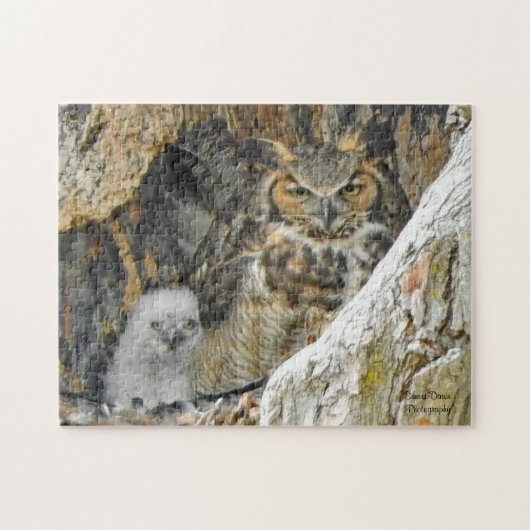 Große Hornhaut mit Owlet Puzzle (Horizontal)
