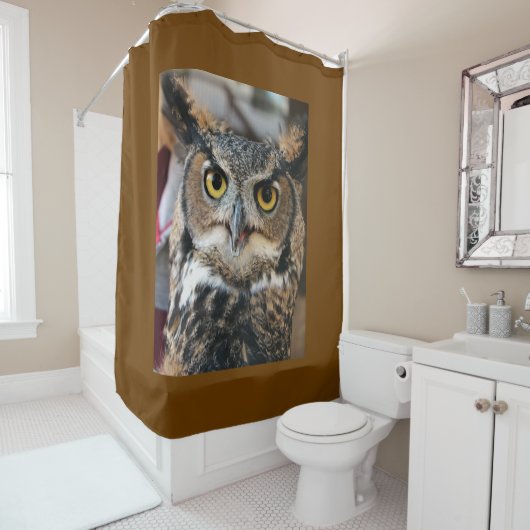 Große Hornschale (Bubo virginianus) Duschvorhang (Beispiel)