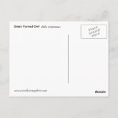 Große Hornschale (Bubo virginianus) Postkarte (Rückseite)