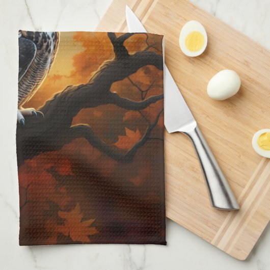 Große Hornschale im Herbst Geschirrtuch (Viertel Falte)