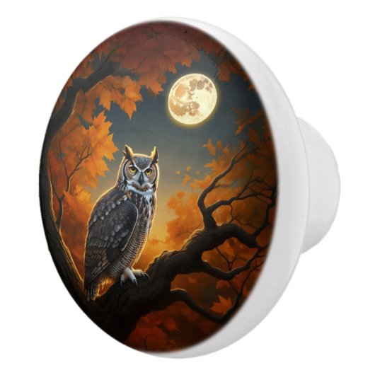 Große Hornschale im Herbst Keramikknauf (Rechts)