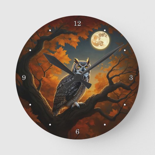 Große Hornschale im Herbst Runde Wanduhr (Vorderseite)