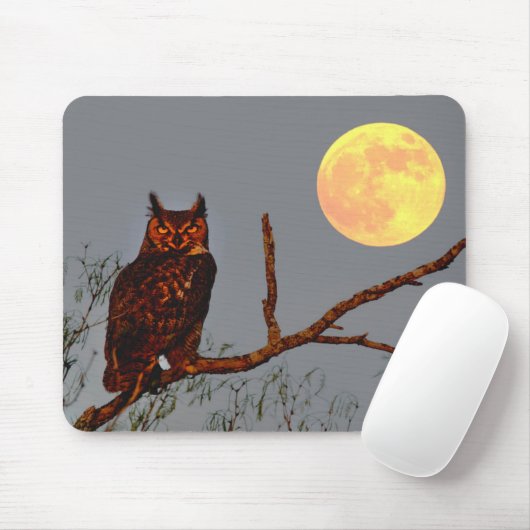 Große Hornschale | Vollmond Mousepad (Mit Mouse)