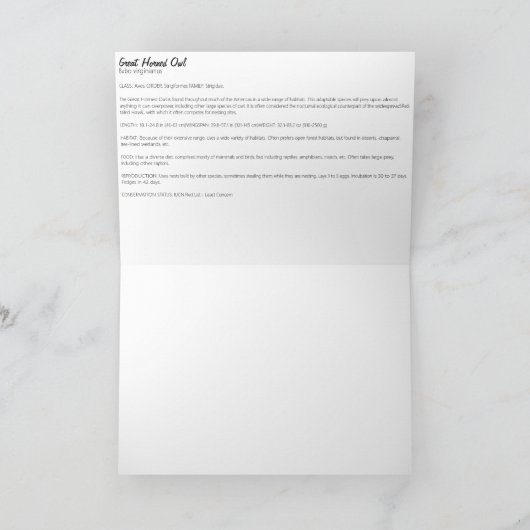 Große Horse Karte (Innenseite)