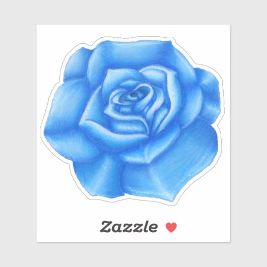 Große Hübsche Brandung Blaue Rose Aufkleber (Blatt)