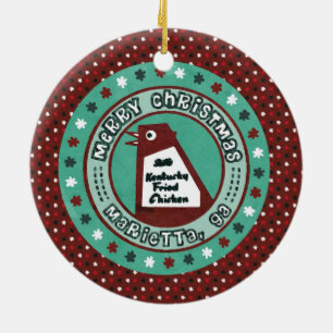 Große Huhn-Weihnachtsverzierung Keramik Ornament