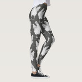 Große Hühner auf Grau - Leggings (Rechts)