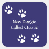 Große Hundedrucke Quadratischer Aufkleber (Vorderseite)