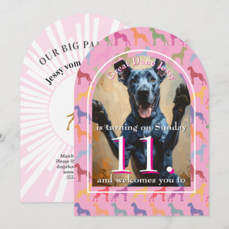 Große Hundeparty Golden Black Einladung