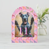 Große Hundeparty Golden Black Einladung (Stehend Vorderseite)