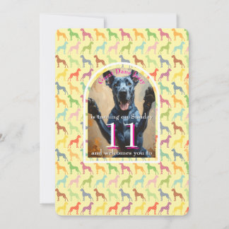 Große Hundeparty Golden Black Einladung