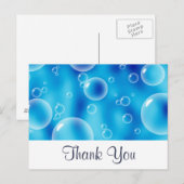 Große hüpfende blaue Blasen Danke Postkarte (Vorne/Hinten)