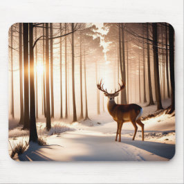 Große Hürde im Winterwald Mousepad