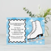 Große Ice-Skate Geburtstagsparty Einladung (Stehend Vorderseite)