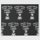 Große Ideen beginnen mit großartigem Kaffee Geschenkpapier (Flach)