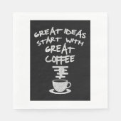 Große Ideen beginnen mit großartigem Kaffee Serviette (Vorderseite)