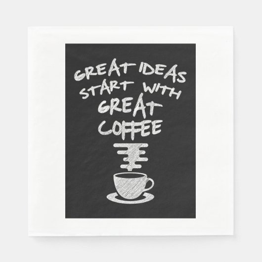Große Ideen beginnen mit großartigem Kaffee Serviette (Vorderseite)