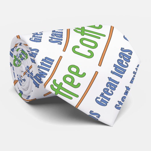 Große Ideen beginnen mit Kaffee Krawatte (Gerollt)