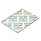 Große Ideen beginnen mit Kaffee Notizblock (Linke Seite)