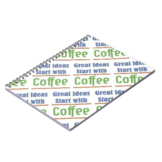 Große Ideen beginnen mit Kaffee Notizblock (Linke Seite)