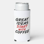 Große Ideen beginnen mit Kaffee Selters Dosenkühler (Seltzer Vorderseite)
